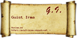 Guist Irma névjegykártya